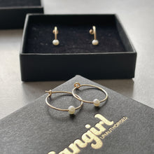 Load image into Gallery viewer, Tiny pearl hoops