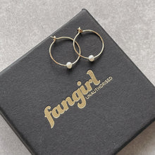 Load image into Gallery viewer, Tiny pearl hoops