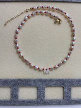 Load image into Gallery viewer, Keshi Pearl &amp; Bead Initial Necklace
