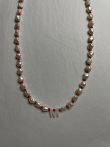 Keshi Pearl & Bead Initial Necklace