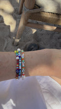 Load and play video in Gallery viewer, Summer beads smiley bracelet
